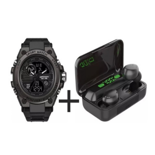 Combo Reloj Sanda 739 + Audifonos M10